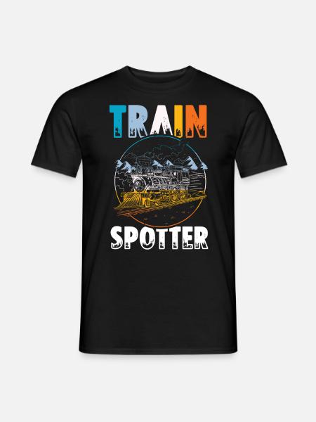 Eisenbahn Bahnhof Zug Train Spotter - Männer T-Shirt - Schwarz
