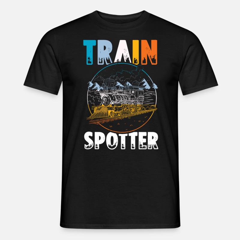 Eisenbahn Bahnhof Zug Train Spotter - Männer T-Shirt - Schwarz