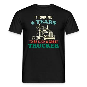 Trucker Party Trucking Camionneur Chauffeur de camion 6e anniversaire - T-shirt homme - noir - Devant - AI Model Male 178 light (178cm)