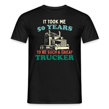 Trucker Party Trucking Trucking Truck Driver 50e anniversaire - T-shirt homme - noir - Devant - AI Model Male 178 light (178cm)
