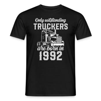 Trucker Geburtstagsfeier Trucking Lkw-Fahrer 1992 - Männer T-Shirt - Schwarz - Vorne - AI Model Male 178 light (178cm)
