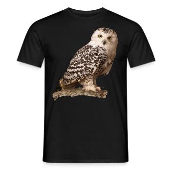 Snowy owl - Men's T-Shirt - black - Front - AI Model Male 178 light (178cm)