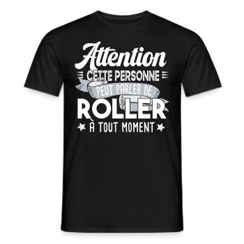 Roller Chaussures Sport Sportif Humour Citations - T-shirt homme - noir - Devant - AI Model Male 178 light (178cm)
