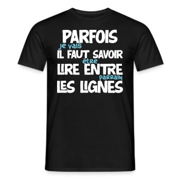 Idée cadeau futur parrain. Annonce naissance - T-shirt homme - noir - Devant - AI Model Male 178 light (178cm)