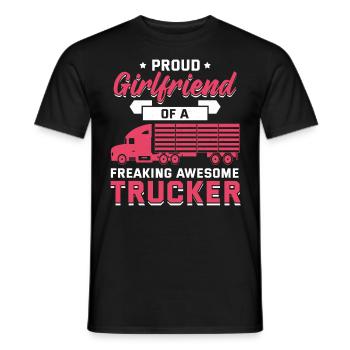 Camionneur Chauffeur de camion Chauffeur de camion Petite amie - T-shirt homme - noir - Devant - AI Model Male 178 light (178cm)