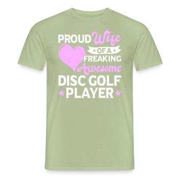 Entraîneur de golf Frisbee Lover Disc Golf Player - T-shirt homme - vert sauge - Devant - AI Model Male 178 light (178cm)