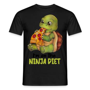 I'm on Ninja Diet Lustige Schildkröte Pizza Turtle - Männer T-Shirt - Schwarz - Vorne - AI Model Male 178 light (178cm)