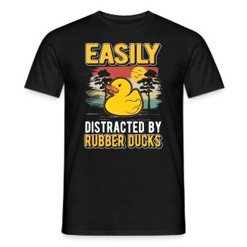 Facilement distrait par Rubber Ducks Rubber Duck - T-shirt homme - noir - Devant - AI Model Male 178 light (178cm)