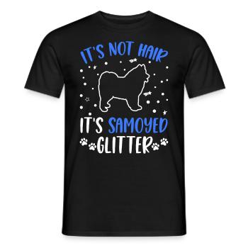 It's not Hair It's Samoyed Glitter Samojede - Men's T-Shirt - black - Front - AI Model Male 178 light (178cm)