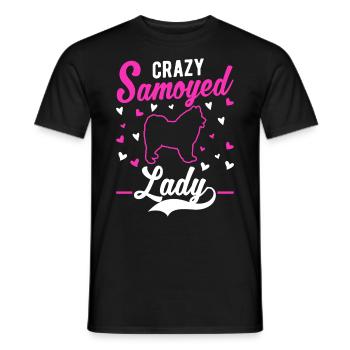 Crazy Samoyed lady Samojede - Männer T-Shirt - Schwarz - Vorne - AI Model Male 178 light (178cm)