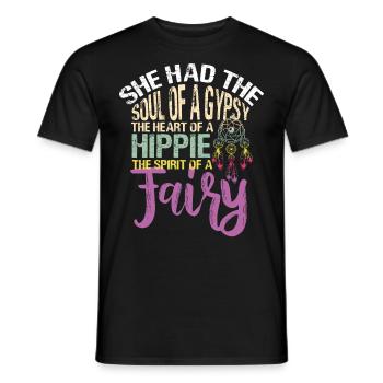 Mouvement Hippie Paix Fleur Pouvoir Paix - T-shirt homme - noir - Devant - AI Model Male 178 light (178cm)