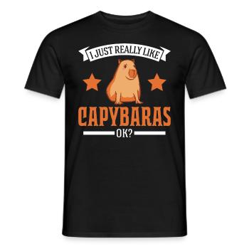 I just really like Capybaras capybara - Men's T-Shirt - black - Front - AI Model Male 178 light (178cm)