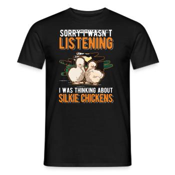 Silk Chicken Gift Silke Chicken - Men's T-Shirt - black - Front - AI Model Male 178 light (178cm)