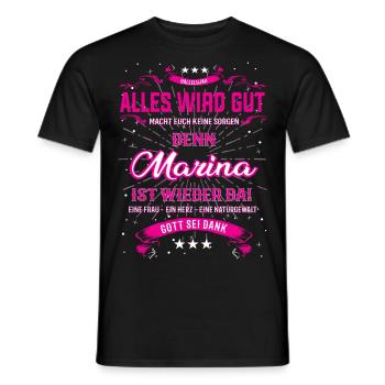 Alles wird gut, Marina ist wieder da T-Shirt - Männer T-Shirt - Schwarz - Vorne - AI Model Male 178 light (178cm)