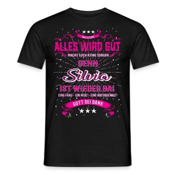 Alles wird gut, Silvia ist wieder da T-Shirt - Männer T-Shirt - Schwarz - Vorne - AI Model Male 178 light (178cm)