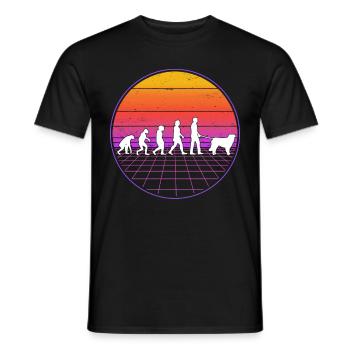 Kuvasz Evolution Retro - Männer T-Shirt - Schwarz - Vorne - AI Model Male 178 light (178cm)