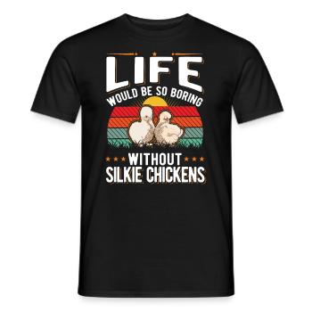 Silk Chicken Gift Silke Chicken - Men's T-Shirt - black - Front - AI Model Male 178 light (178cm)
