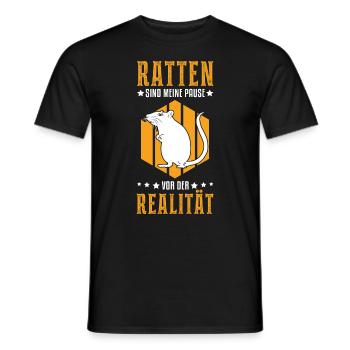 Ratten sind meine Pause vor der Realität - Männer T-Shirt - Schwarz - Vorne - AI Model Male 178 light (178cm)