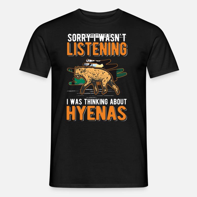 Hyäne Erdwolf Hyena - Männer T-Shirt - Schwarz