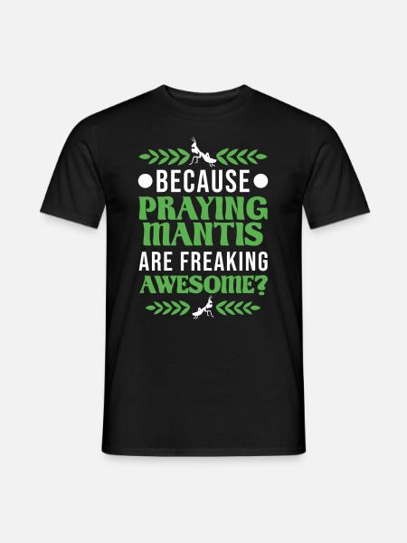Gottesanbeterin Mantis Fangschrecke - Männer T-Shirt - Schwarz