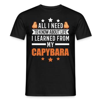 Capybara Wasserschwein Capibara - Men's T-Shirt - black - Front - AI Model Male 178 light (178cm)
