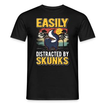 Facilement distrait par Skunks Skunks Skunk - T-shirt homme - noir - Devant - AI Model Male 178 light (178cm)