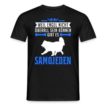 Samojede Engel Schlittenhund - Männer T-Shirt - Schwarz - Vorne - AI Model Male 178 light (178cm)