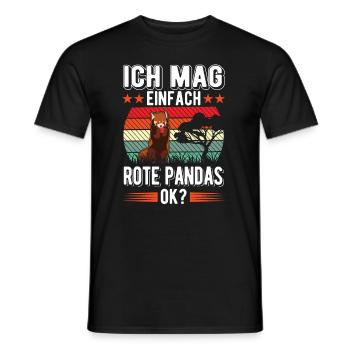 Ich mag einfach Rote Pandas - Männer T-Shirt - Schwarz - Vorne - AI Model Male 178 light (178cm)