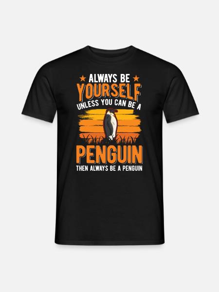 Pinguin Penguin - Männer T-Shirt - Schwarz