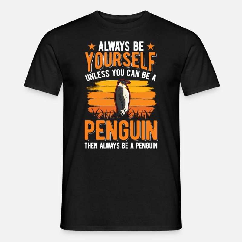 Pinguin Penguin - Männer T-Shirt - Schwarz