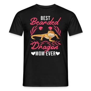 Best Bearded Dragon Mom Ever Bartagamen Mama - Men's T-Shirt - black - Front - AI Model Male 178 light (178cm)