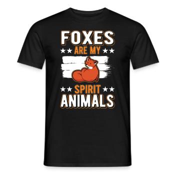 Les renards sont mes animaux spirituels Renard - T-shirt homme - noir - Devant - AI Model Male 178 light (178cm)