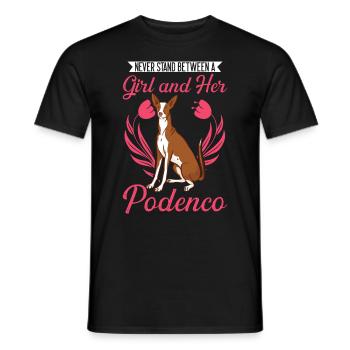 Podenco Girl Lévrier espagnol Ibizan Hound - T-shirt homme - noir - Devant - AI Model Male 178 light (178cm)