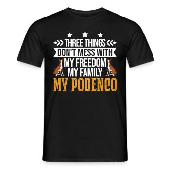 Podenco Freedom Family Spanish Greyhound - Men's T-Shirt - black - Front - AI Model Male 178 light (178cm)