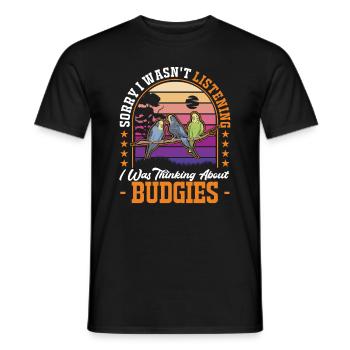Budgerigar Cadeau Welli Perruche - T-shirt homme - noir - Devant - AI Model Male 178 light (178cm)