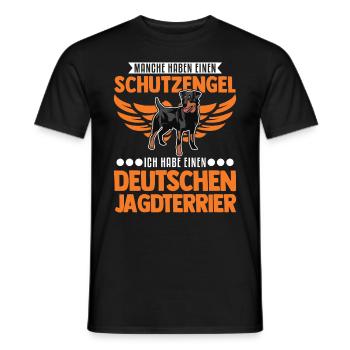 Deutscher Jagdterrier Schutzengel - Männer T-Shirt - Schwarz - Vorne - AI Model Male 178 light (178cm)