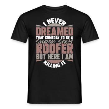 Roofer Craftsman Profession Roof Craft House Construction - Men's T-Shirt - black - Front - AI Model Male 178 light (178cm)