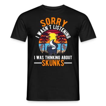 Je pensais à Skunks Skunks Skunks - T-shirt homme - noir - Devant - AI Model Male 178 light (178cm)