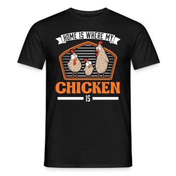 Home is where my Chicken is Chickens - Men's T-Shirt - black - Front - AI Model Male 178 light (178cm)