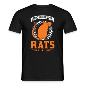 Easily distracted by Rats Ratte - Männer T-Shirt - Schwarz - Vorne - AI Model Male 178 light (178cm)