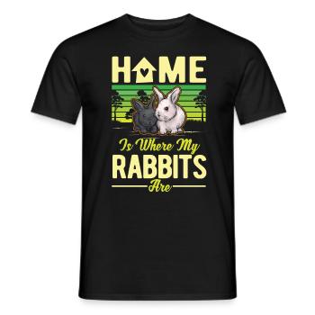 Home is where my Rabbits are Rabbit Rabbit - Men's T-Shirt - black - Front - AI Model Male 178 light (178cm)