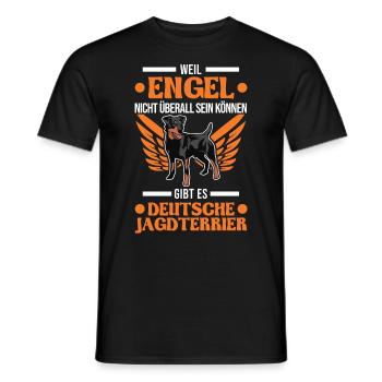 Deutscher Jagdterrier Engel - Männer T-Shirt - Schwarz - Vorne - AI Model Male 178 light (178cm)