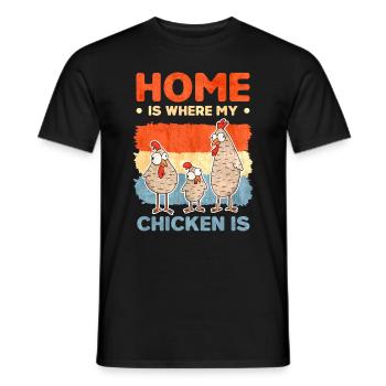 Poulets Fermier à domicile Poulet - T-shirt homme - noir - Devant - AI Model Male 178 light (178cm)