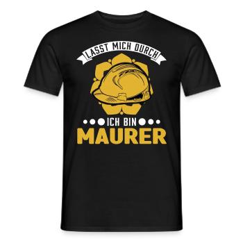 Lasst mich durch Ich bin Maurer Maurermeister - Männer T-Shirt - Schwarz - Vorne - AI Model Male 178 light (178cm)