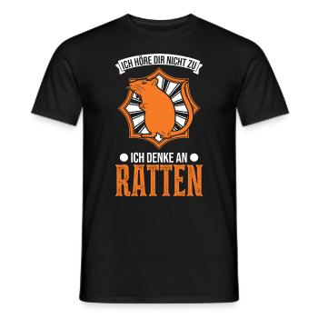 Ich höre dir nicht zu Ich denke an Ratten - Männer T-Shirt - Schwarz - Vorne - AI Model Male 178 light (178cm)