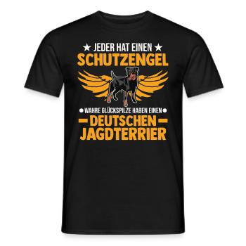 Deutscher Jagdterrier Schutzengel - Männer T-Shirt - Schwarz - Vorne - AI Model Male 178 light (178cm)