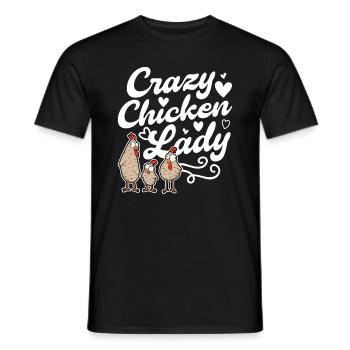 Crazy Chickens Mrs. Crazy Chicken lady - Men's T-Shirt - black - Front - AI Model Male 178 light (178cm)