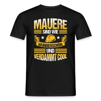 Maurer Einhorn Mauerer Maurermeister - Männer T-Shirt - Schwarz - Vorne - AI Model Male 178 light (178cm)