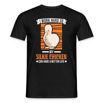 Silk Chicken Cadeau Silkie Chicken Silkie Chicken - T-shirt homme - noir - Devant - AI Model Male 178 light (178cm)
