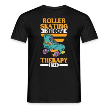 Rollschuhe Therapie Rollkunstlauf Roller Skates - Männer T-Shirt - Schwarz - Vorne - AI Model Male 178 light (178cm)